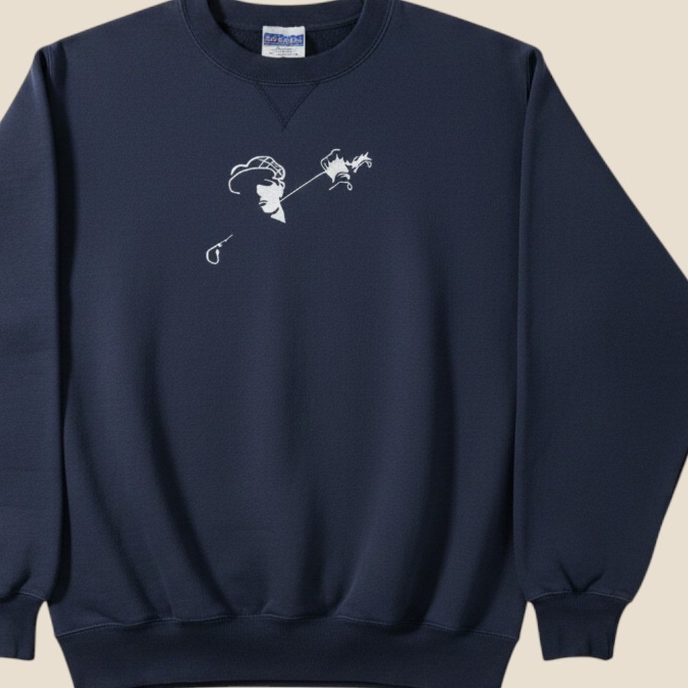 Vintage McAdams Scott Golf Sweatshirt L Navy‎ Blue Cotton Blend Distressed 90s